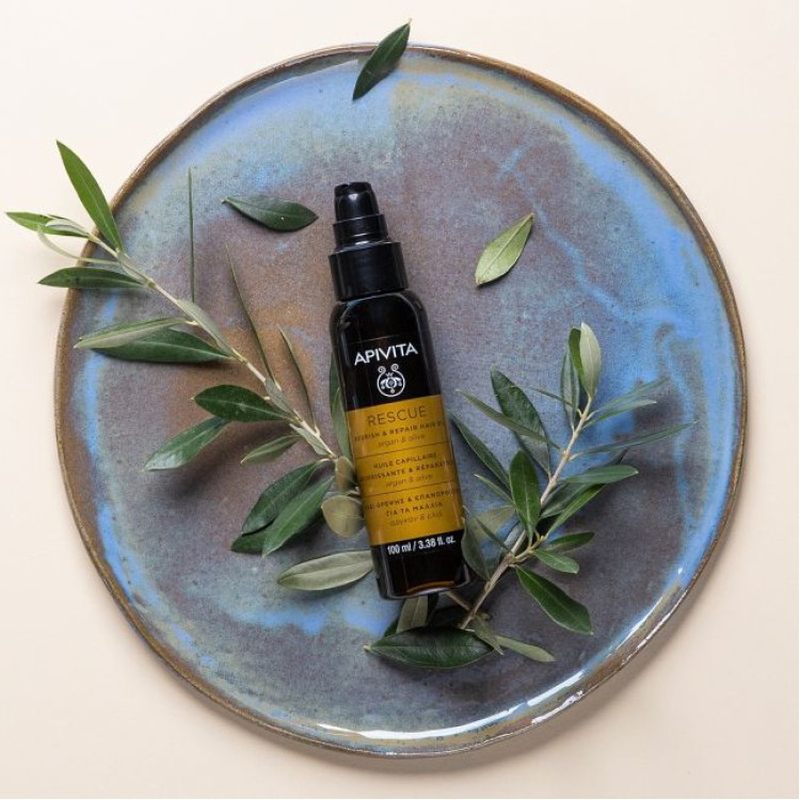 Apivita rescue nourish & repair hair oil with argan & olive x 100ml-null