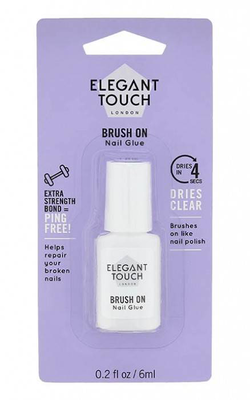 Elegant touch brush on nail glue 6ml, , medium