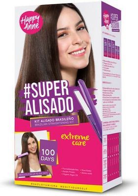 Happy anne extreme care super alisado brazilian straightening kit, , medium