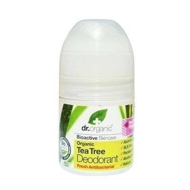 Dr. Organic tea tree deodorant, antibacterial liquid cream roll on 50ml, , medium image number null