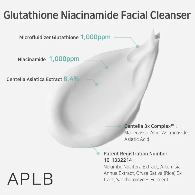 Aplb glutathione niacinamide facial cleanser 80ml, , medium-null