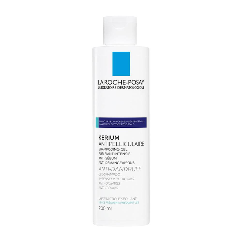 La roche posay kerium dandruff oily sensitive scalp, anti-dandruff gel-shampoo 200ml-null