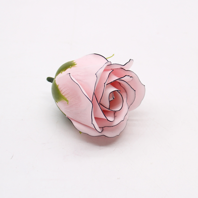 Soap flower pink rose with black rim medium, , medium