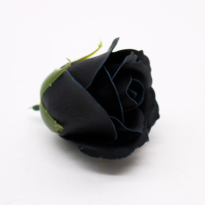 Soap flower black rose with white rim medium, , medium