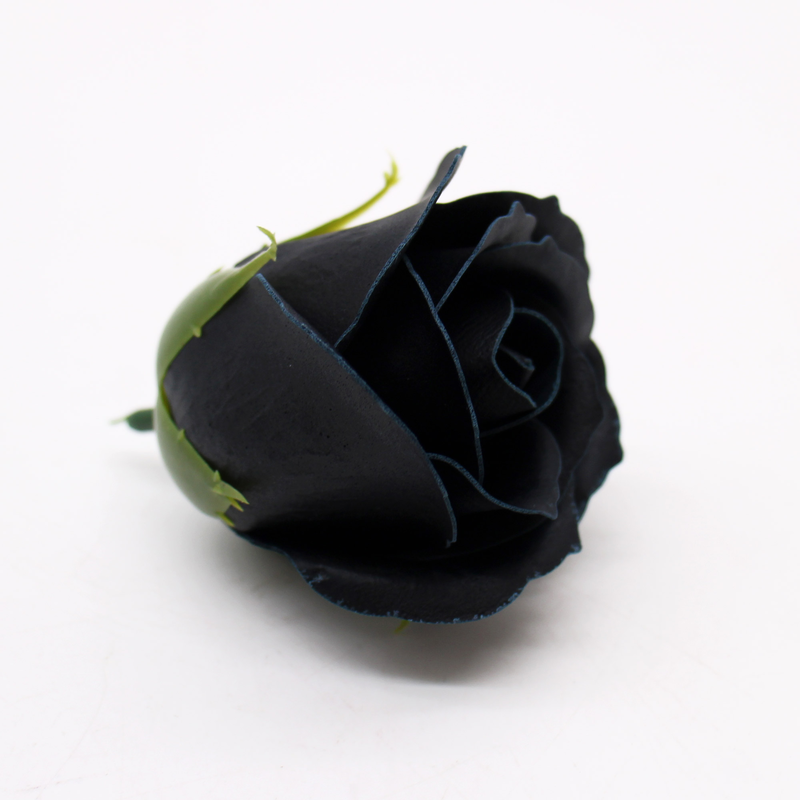 Product image: Soap flower black rose with white rim medium, , medium-null