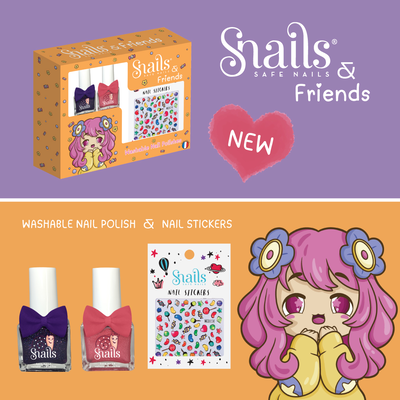 Snails washable nail polishes orange, , medium
