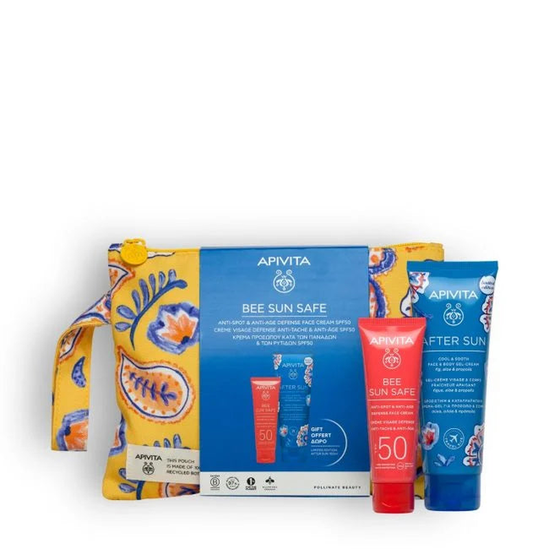 Apivita bee sun safe hydra sensitive face cream SPF50+, gift set-null
