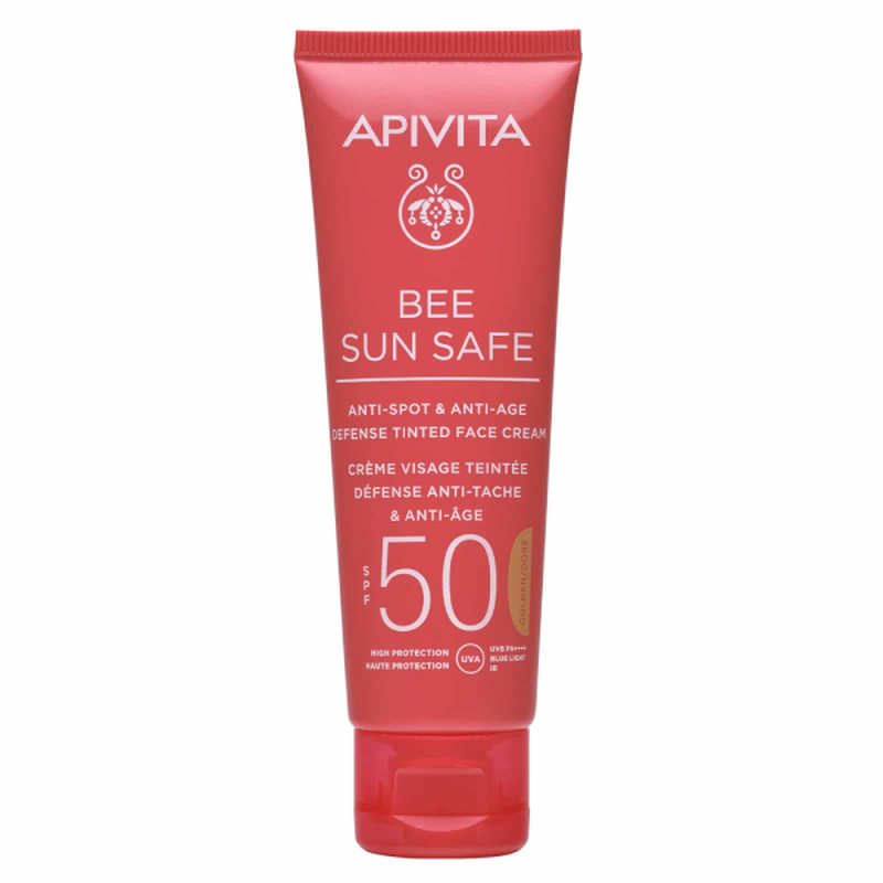 Apivita bee sun safe &alpha;&nu;&tau;&eta;&lambda;&iota;&alpha;&kappa;ή &kappa;&rho;έ&mu;&alpha; &pi;&rho;&omicron;&sigma;ώ&pi;&omicron;&upsilon; &kappa;&alpha;&tau;ά &tau;&omega;&nu; &pi;&alpha;&nu;ά&delta;&omega;&nu; & &rho;&upsilon;&tau;ί&delta;&omega;&nu; &mu;&epsilon; &chi;&rho;ώ&mu;&alpha; SPF50 golden 50 ml-null