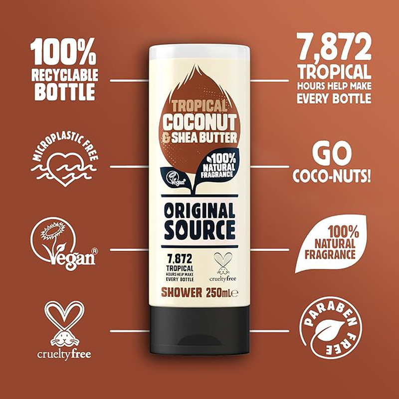 Original source coconut shower gel 250ml, , medium image number null