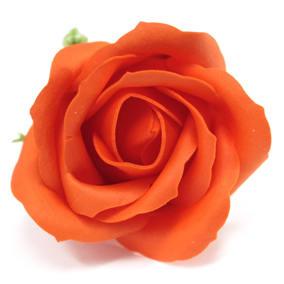 Soap flower med rose - sunset orange, , medium