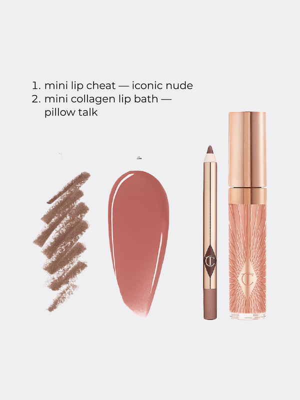 Charlotte tilbury glossy nude pink lip duo, , medium-null