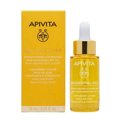 Apivita beessential oils strengthening & hydrating skin supplement day oil x 15ml, , medium