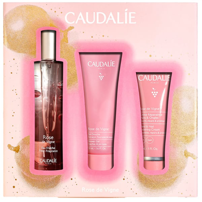 Caudalie rose de vigne fresh fragrance 50ml+ shower gel 50ml + hand cream 30ml xmas 2024