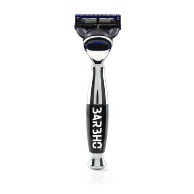 Safety razor with ebeno with chrome pocket