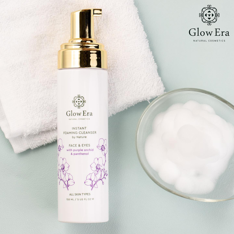 Aφρός καθαρισμού glow era, πρόσωπο και μάτια με μωβ ορχιδέα, φυσική σύνθεση 98,8%, 150ml-null