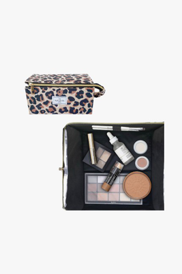 Makeup box bag leopard print