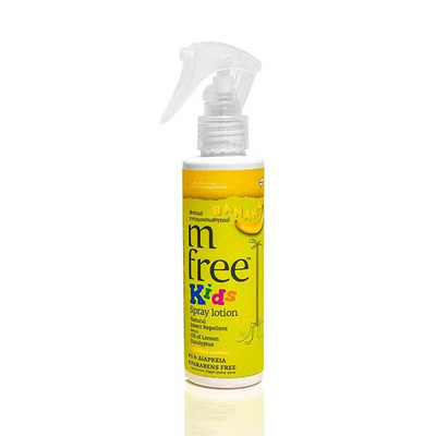 Benefit hellas m free natural insect repellent kids spray lotion banana 125ml, , medium