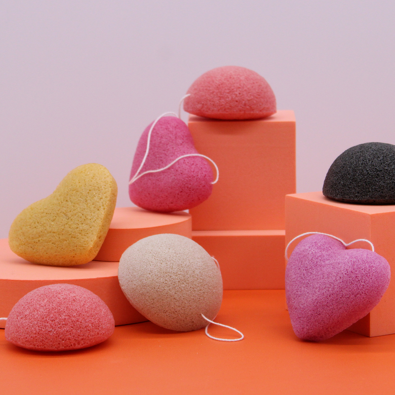 Konjac heart sponge - lavender, , medium-null