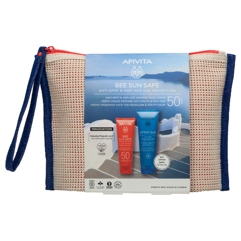 Apivita bee sun safe set &mu;&epsilon; &alpha;&nu;&tau;&eta;&lambda;&iota;&alpha;&kappa;ή &kappa;&rho;έ&mu;&alpha; &pi;&rho;&omicron;&sigma;ώ&pi;&omicron;&upsilon; &kappa;&alpha;&tau;ά &tau;&omega;&nu; &pi;&alpha;&nu;ά&delta;&omega;&nu; & &tau;&omega;&nu; &rho;&upsilon;&tau;ί&delta;&omega;&nu; SPF50 50 ml &kappa;&alpha;&iota; &delta;ώ&rho;&omicron; after sun 100 ml, , medium-null