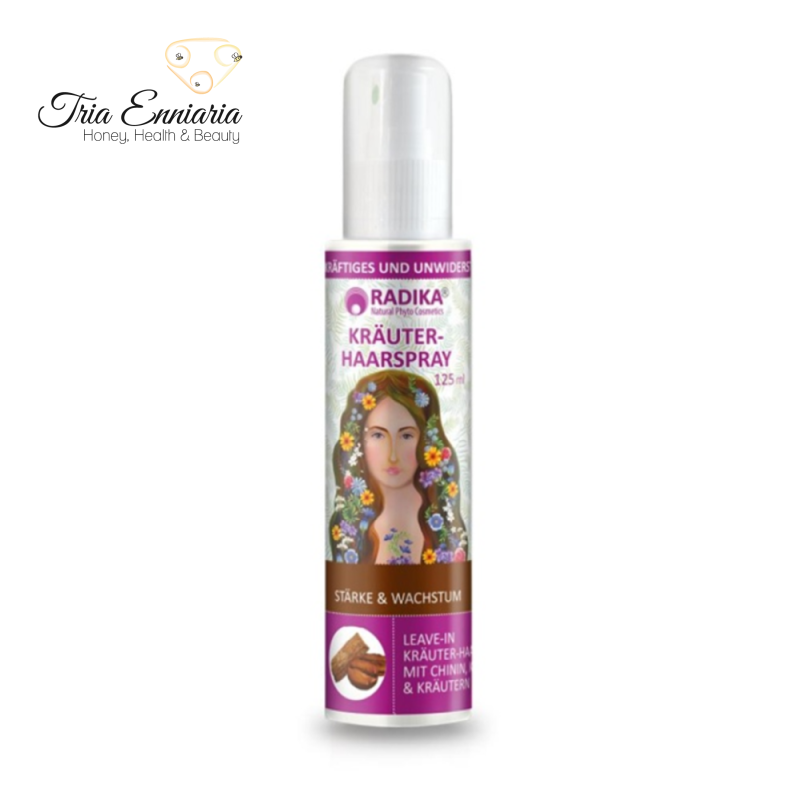 Herbal concentrate, hair spray with quinine, caffeine and bulgarian's herbs, 125 ml, radika, , medium image number null