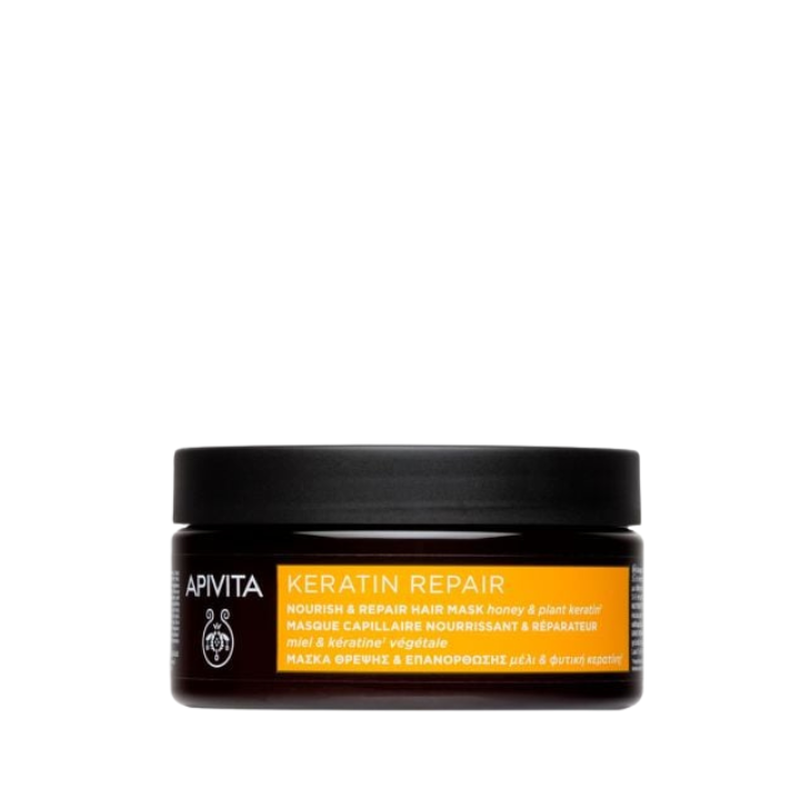 Apivita keratin repair nourish & repair mask for dry-damaged hair 200ml, , medium-null