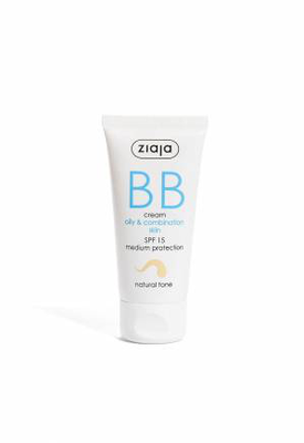 Ziaja bb cream for oily & combination skin SPF15- light tone 50ml, , medium