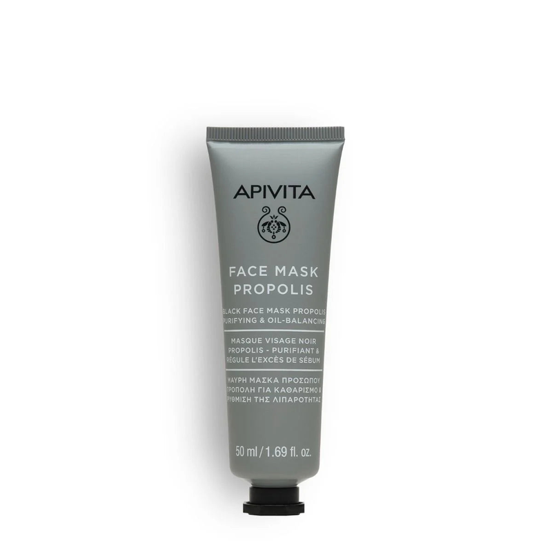 Apivita black face mask propolis - purifying & oil-balancing 50ml, , medium-null