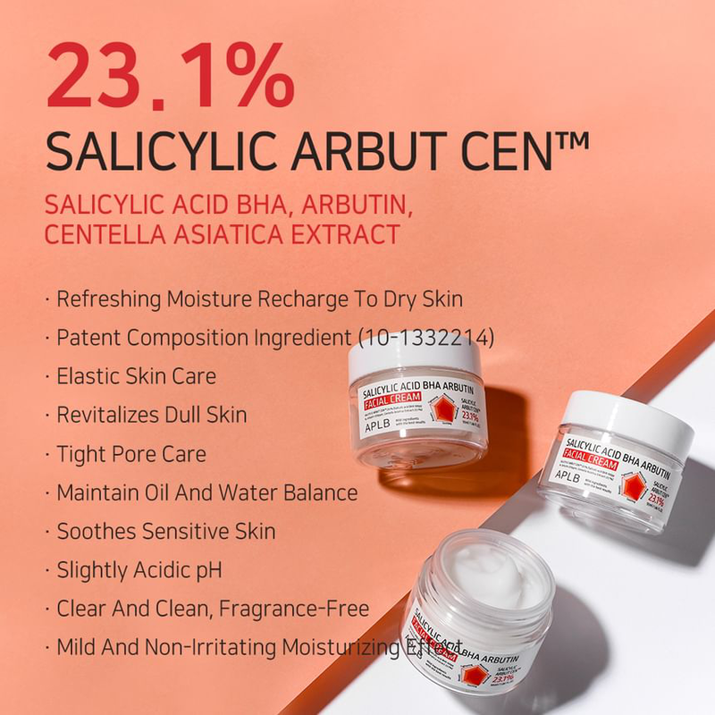 Aplb salicylic acid bha arbutin facial cream 55ml, , medium-null