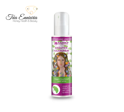 Herbal concentrate, hair spray with ginkgo biloba and bulgarian herbs, 125 ml, radika, , medium