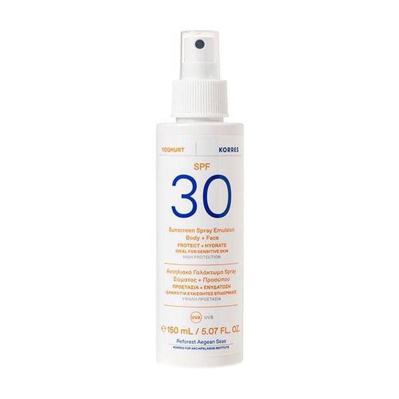 Korres yoghurt sunscreen spray emulsion body & face 30 SPF 150ml image number null
