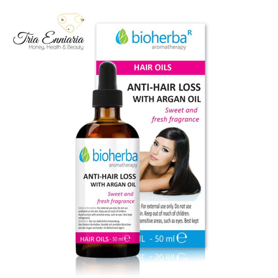 Oil with argan for hair loss treatment, 50 ml, bioherba