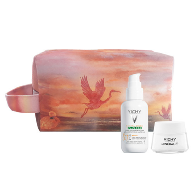 Vichy capital soleil uv-clear SPF50+ x 40ml + mineral 89 cream x 15ml + bag, , medium