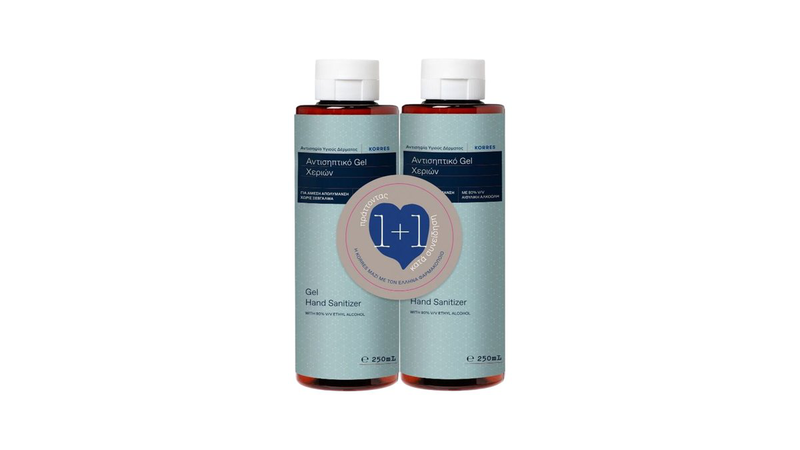 Korres 1+1 δωρο αντισηπτικό gel χεριών, 2 x 250ml image number null
