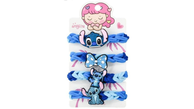 Stitch hair ties &ndash; cute disney lilo & stitch blue elastic bands for kids & girls, , medium