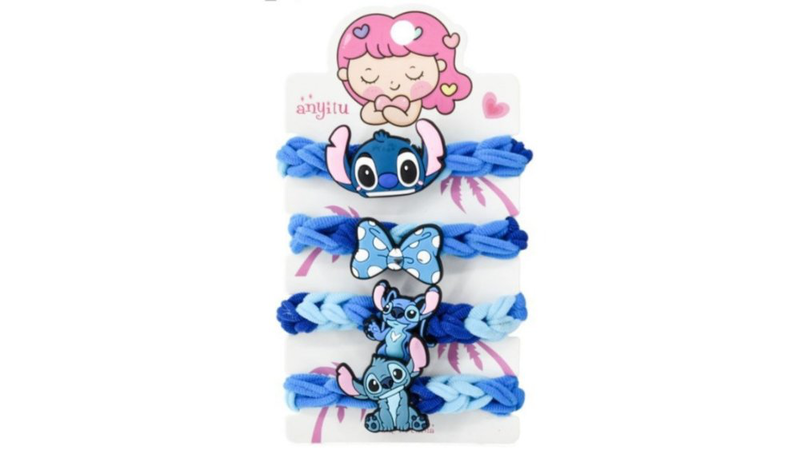 Stitch hair ties &ndash; cute disney lilo & stitch blue elastic bands for kids & girls, , medium-null