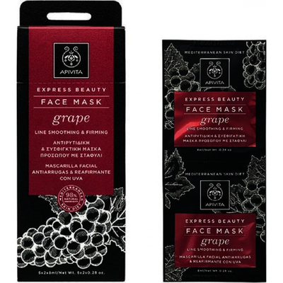 Apivita express beauty anti-wrinkle & firming face mask with grape 2x8ml, , medium