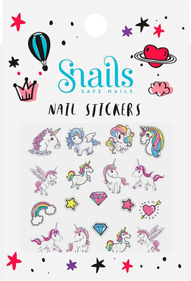 Snails nail stickers unicorn, , medium