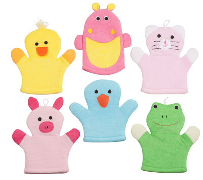 Bath glove animal 6 assorted colors, , medium