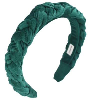 Veil braided velvet headband, , medium