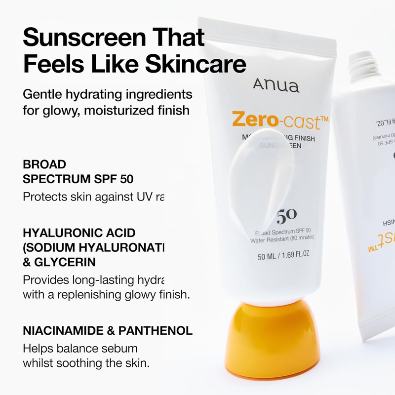 Anua zero-cast moisturizing finish sunscreen SPF 50 pa++++ &ndash; 50 ml-null