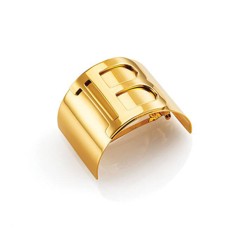 Balmain hair clip large  18k gold plated, , medium image number null