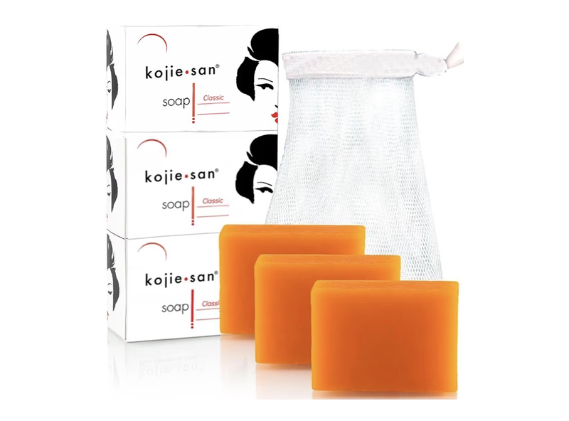 Kojie san skin brightening soap &ndash; the original kojic acid, dark spot remover bar soap with coconut & tea tree oil &ndash; 100g x 3 bars-null