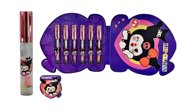 Kuromi lip gloss gift set – cute kawaii glitter gloss collection, , medium