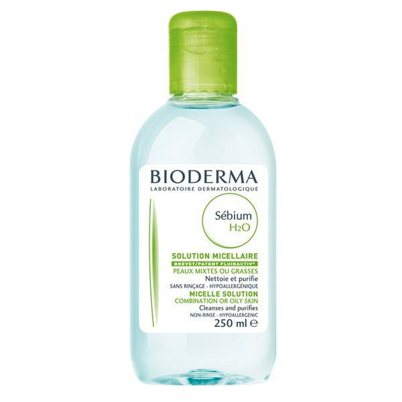 Bioderma sebium h2o micellar water, purifies& cleanses skin by dirt, debris & make up image number null