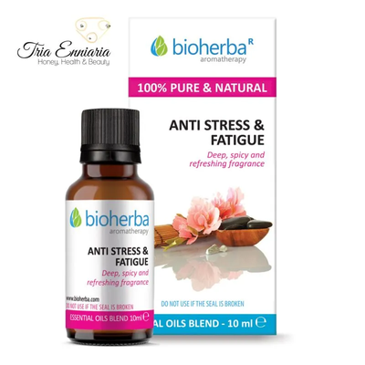 "anti stree & fatigue", aroma composition, essential oil, 10ml bioherba