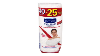 Septona daily clean make up remover cotton pads 40pcs + 25pcs free, , medium