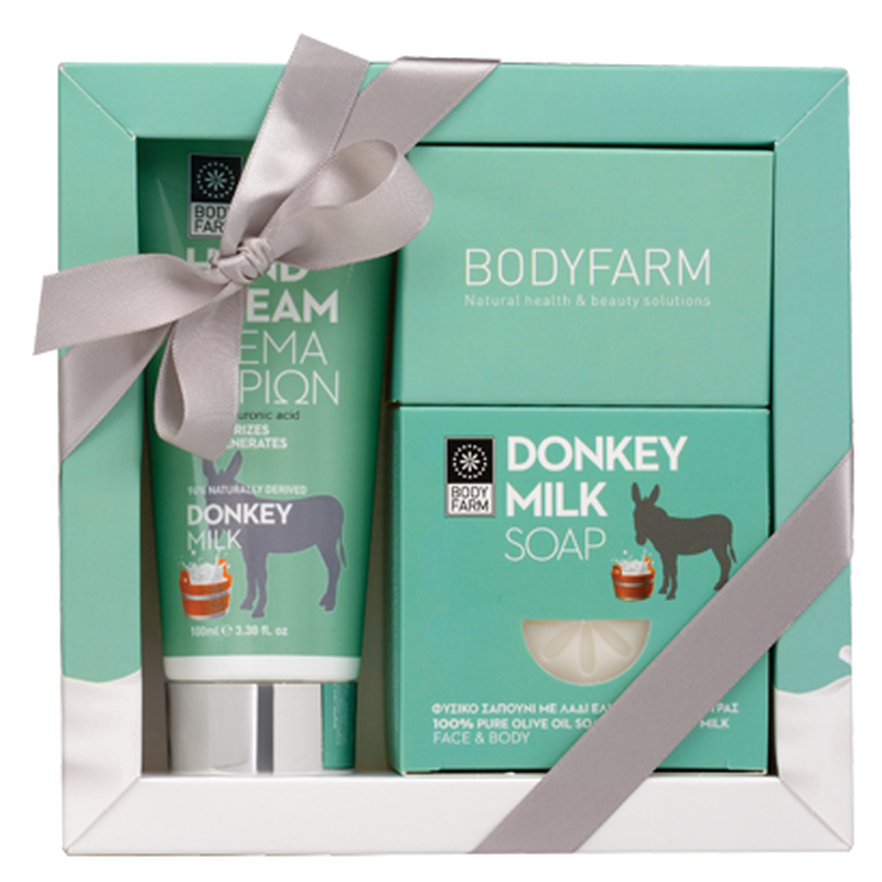 Bodyfarm mini gift donkey milk hand cream 100ml + bar soap 110gr-null