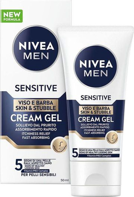 Nivea men 82656 sensitive skin & stubble cream gel 50ml, , medium