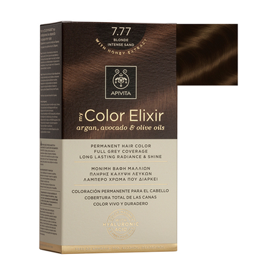Apivita my color elixir 7.77 blonde intense sand with argan oil & avocado oil & olive, , medium