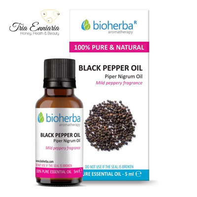 Black pepper pure essential oil, 5 ml bioherba